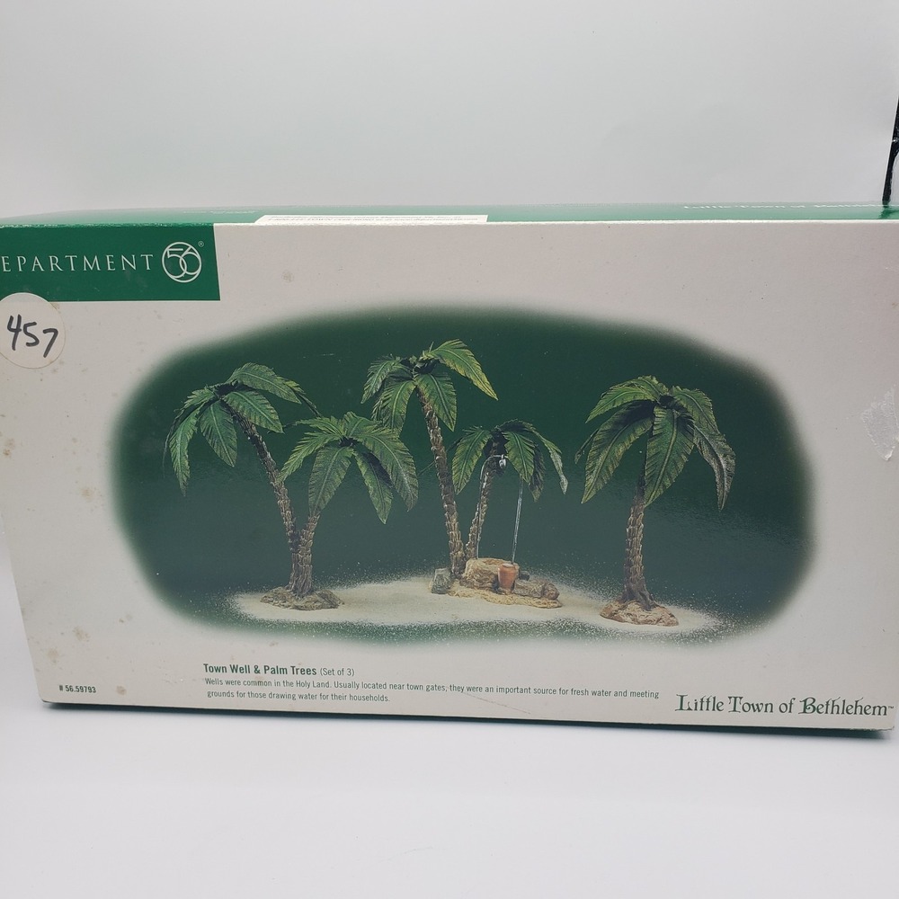 Dept 56 Town Well & Palm Tree Set of 3 #59793 Bethlehem Series